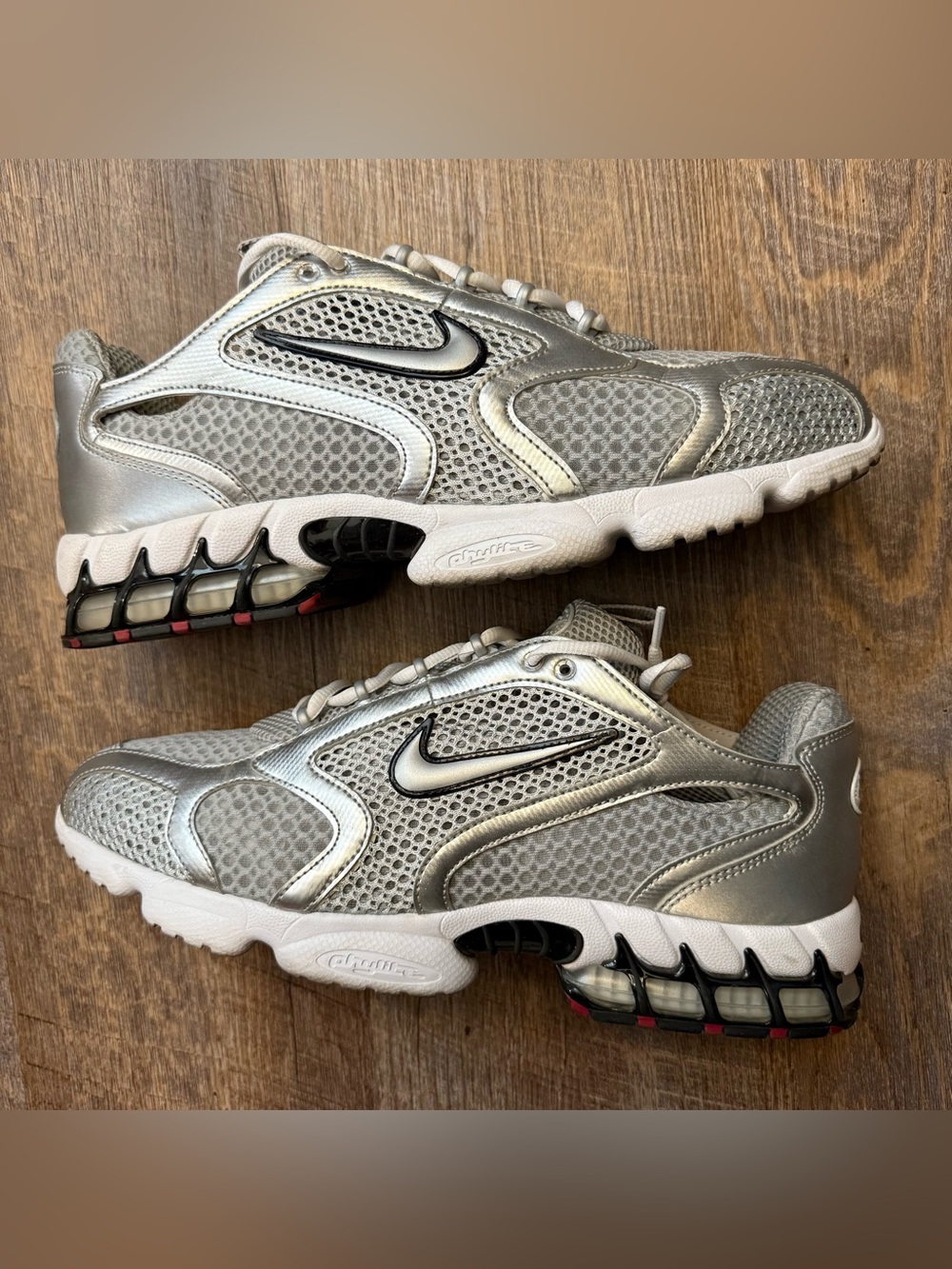 Nike Air Zoom Spiridon Cage 2 Metallic Silver White Red